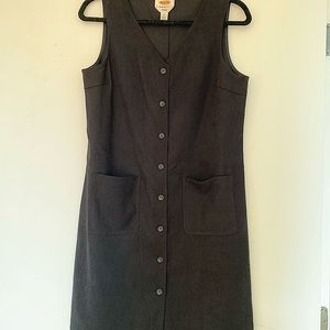 Talbots Black Midi Ribbed Dress, Size 6P